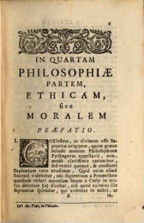 Institutiones Philosophicae Ac Mathematicae : Ad Usum Scholarum Piarum, 5. Tomus Quintus Continens Ethicam, vel Moralem