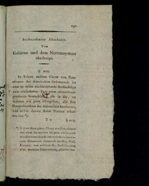 Sechszehnter Abschnitt. Vom Gehirne und dem Nervensystem überhaupt