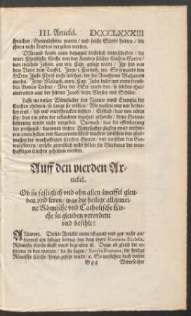 Auff den vierden Artickel.