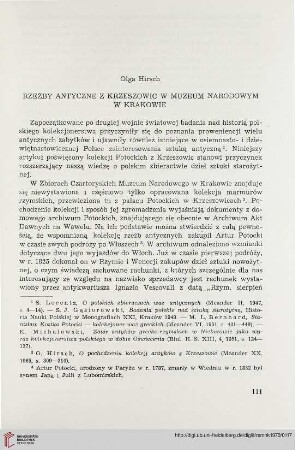 10: Rzeźby antyczne z Krzeszowic w Muzeum Narodowym w Krakowie