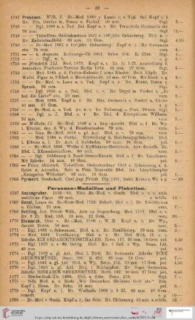 Personen-Medaillen und Plaketten (Nr. 1767 - 2000)