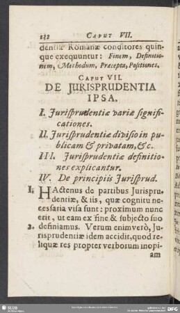 Caput VII. De Iurisprudentia Ipsa
