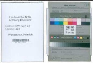 Entnazifizierung Heinrich Wengenroth , geb. 11.01.1901 (Lagerverwalter)