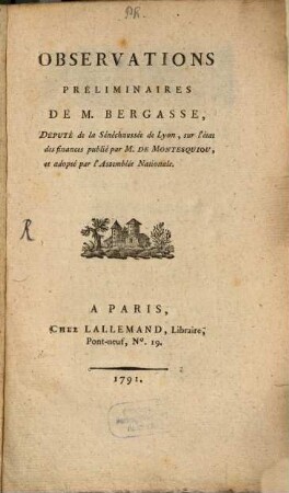 Observations Préliminaires