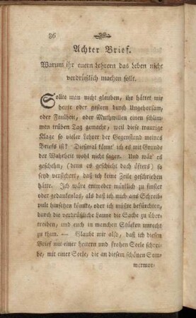 Achter Brief. Warum ihr euren Lehrern das Leben nicht verdrüßlich machen sollt.
