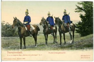 Theresienstadt. Nachrichtenpatrouille : Theresienstadt. K. u. K. Dragoner-Regiment "Herzog von Lothringen" No. 7. Nachrichtenpatrouille
