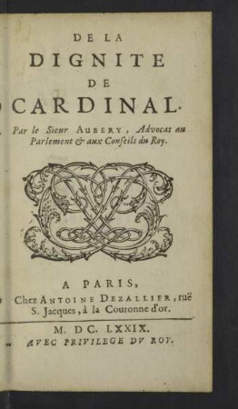 De La Dignite De Cardinal