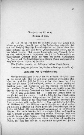 Nachmittagssitzung. Beginn 3 Uhr.