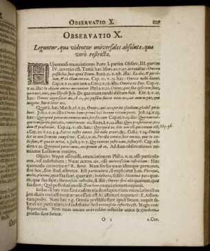 Observatio X. Leguntur, quæ videntur universales absolutæ, quæ vero restrictæ.