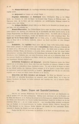 16. Papier-, Pappen- und Papierstoff - Fabrikation.
