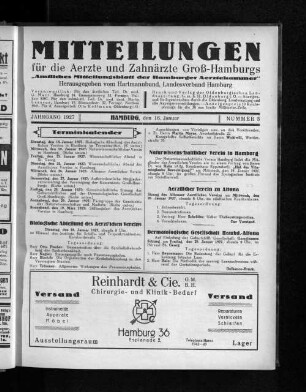 Jahrgang 1927, Hamburg, den 16. Januar, Nummer 3