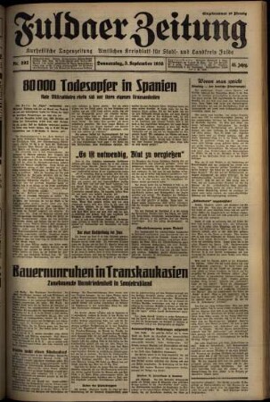Ausgabe vom Donnerstag, den 03. September 1936.