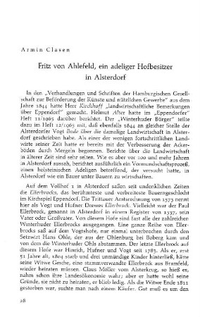 Fritz von Ahlefeld, ein adeliger Hofbesitzer in Alsterdorf