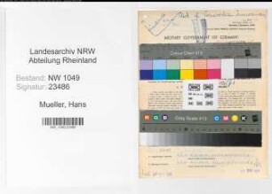 Entnazifizierung Hans Mueller , geb. 29.03.1912 (Versicherungsangestellter)