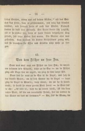 13. Von dem Fischer un syne Fru.