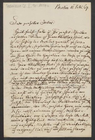 Brief an Max Abraham und C. F. Peters (Firma) : 11.02.1869
