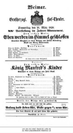 König Manfred's Kinder
