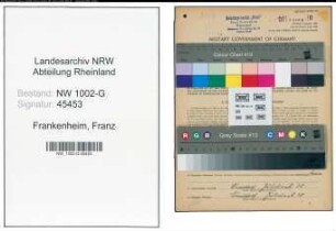 Entnazifizierung Franz Frankenheim, geb. 02.12.1901 (Unternehmer)