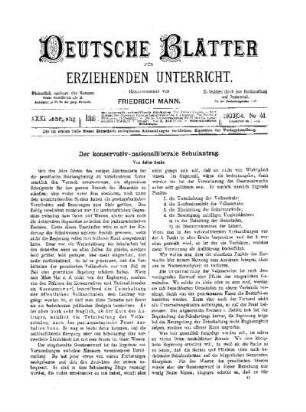 Der konservativ-nationalliberale Schulantrag