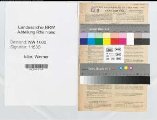 Entnazifizierung Werner Idler, geb. 03.05.1903 (Statistiker)