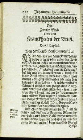 Das Zweyte Buch Von den Kranckheiten der Brust.