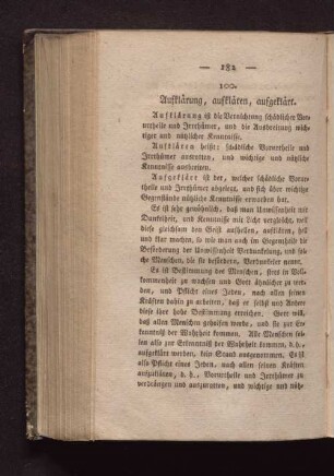 100. Aufklärung, aufklären, augeklärt.