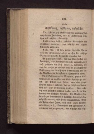 100. Aufklärung, aufklären, augeklärt.
