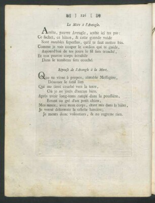 La Mort à l'Aveugle = Der Tod zum Blinden