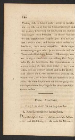 I. Karakteristische Reinigkeit