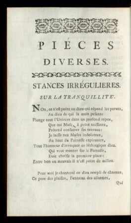Piéces Diverses.