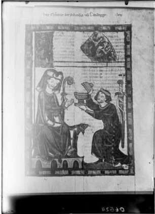 Heidelberg Manesse Handschrift Zeichnung Der Chunrat der Schenke von Landegge