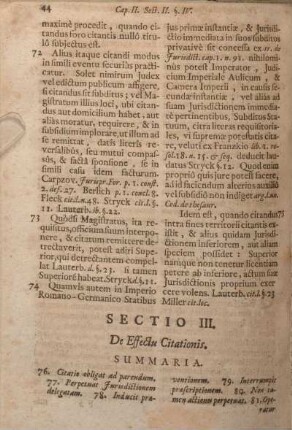 Sectio III. De Effectu Citationis.