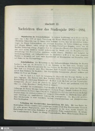 Organisation des Polytechnikums