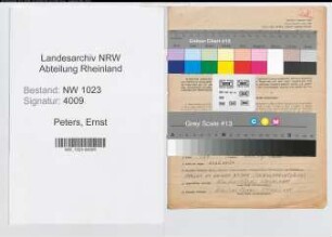 Entnazifizierung Ernst Peters , geb. 19.12.1903 (Arzt)