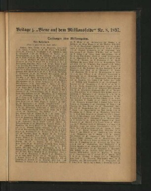 Beilage z. "Biene auf dem Missionsfelde" Nr. 8, 1897.