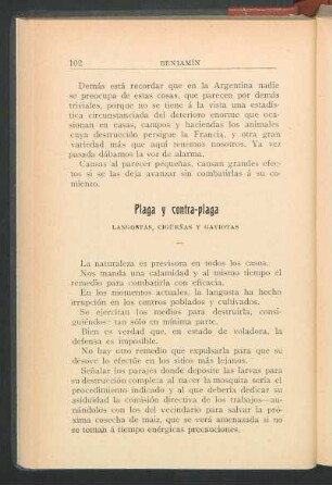 Plaga y contra-plaga : Langostas, cigüeñas y gaviotas