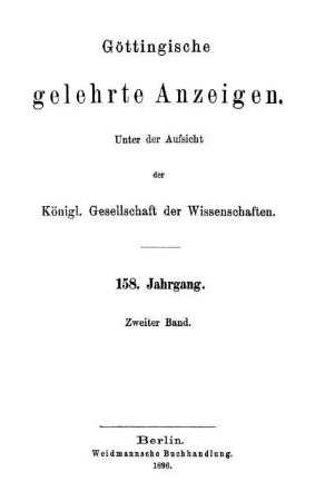 158,2: Göttingische gelehrte Anzeigen