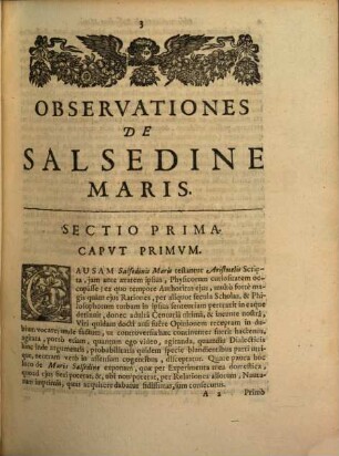 Roberti Boyle, Nobilissimi Angli, Et Societatis Regiae Dignissimi Socii, Opera Varia, [2,4]. Observationes De Salsedine Maris