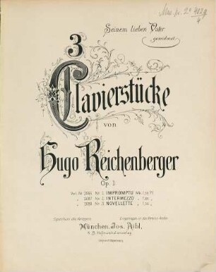 3 Clavierstücke : Op. 1. 2, Intermezzo