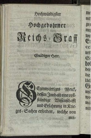 Hochwürdiger hochgebohrner Reichs-Graff...