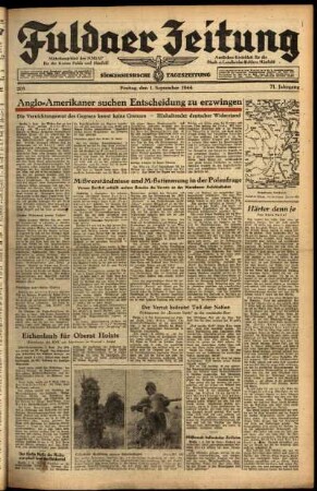 Ausgabe vom Freitag, den 01. September 1944.