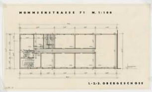 Wohn- und Geschäftshaus Mommsenstraße 71, Berlin-Charlottenburg: Grundriss 1.-3. Obergeschoss