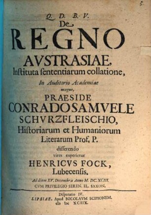 De Regno Austrasiae, Instituta sententiarum collatione