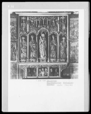 Mittelteil mit Madonna und Heiligenfiguren