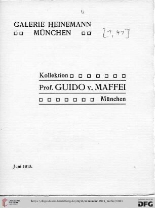 Kollektion Prof. Guido v. Maffei, München : Juni 1915