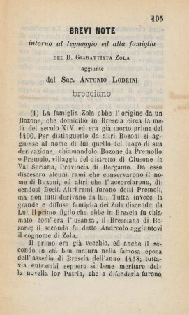 Brevi note