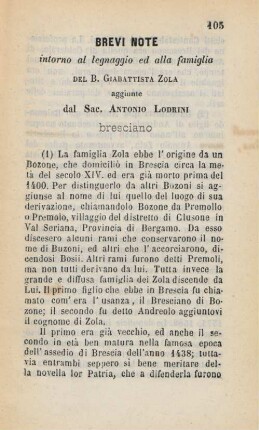 Brevi note