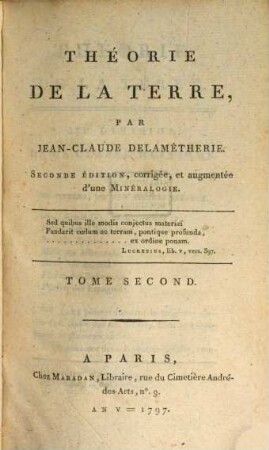 Théorie De La Terre, Tome Second