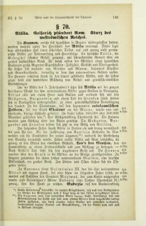 § 70. Attila. Geiserich plündert Rom. Sturz des weströmischen Reiches
