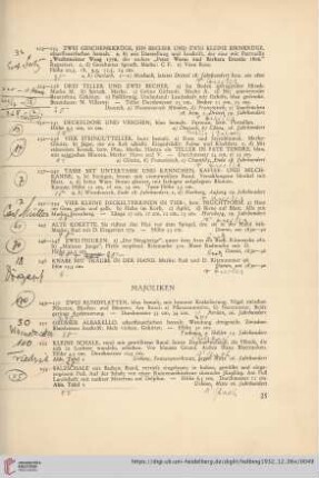 Majoliken (Nr. 249-258)